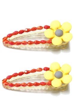 Echo Club House Floral Friend Beaded Hair Clips
