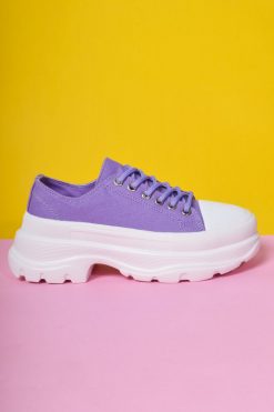 Echo Club House Shoes Down Low Platform Sneakers - Violet