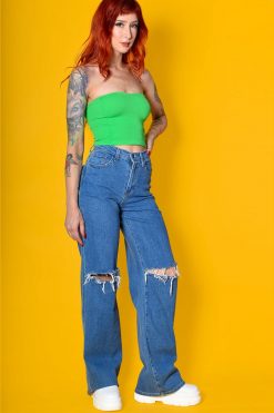 Echo Club House Clothes Hit The Ground Ribbed Seamless Tube - Tomato