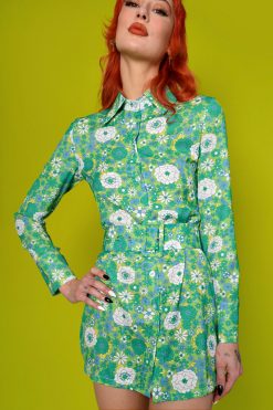 Echo Club House What She Wants Floral Mini Shirt Dress Clothes
