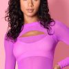 Echo Club House Clothes Unchained Melody Cut Out Mesh Top - Orchid