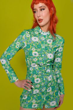 Echo Club House What She Wants Floral Mini Shirt Dress Clothes