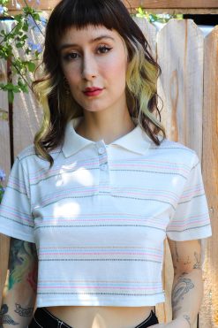 Echo Club House Annie Striped Button Up Polo