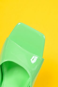 Echo Club House Shoes Having A Good Time Square Toe Heel - Slime Green