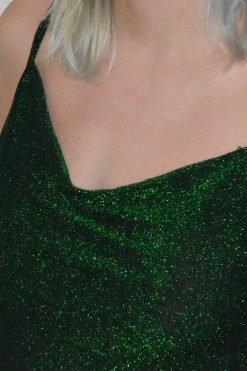 Echo Club House Clothes Dark Net Shimmer Bodysuit - Hunter Green