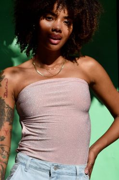 Echo Club House Skyline Deadstock Glitter Tube Bodysuit Clothes