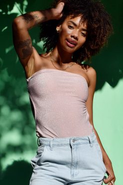 Echo Club House Skyline Deadstock Glitter Tube Bodysuit Clothes