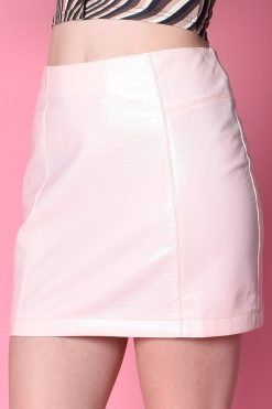 Echo Club House Biloxi Patent Mini Skirt - Blush Pink Clothes