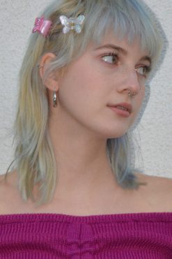 Echo Club House Deadstock Glitter Butterfly Hair Clips Accessories