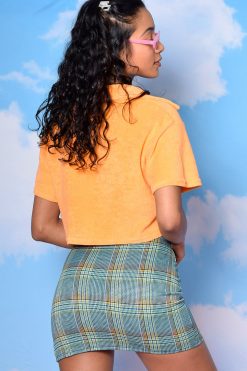 Echo Club House Country Club Side Slit Mini Skirt - Teal Clothes