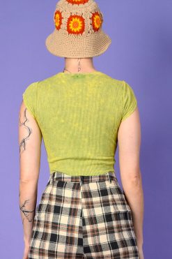 Echo Club House Deadstock Thermal Cropped Printed Tee