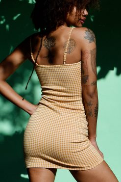 Echo Club House Clothes Mission Gingham Straight Neck Dress