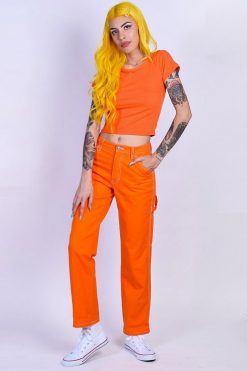 Echo Club House Clothes Orange Relaxed Carpenter Pants By Dickies Girl