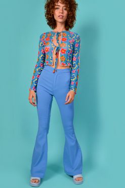 Echo Club House Floral Fun Tie Front Mesh Top By Daisy Street