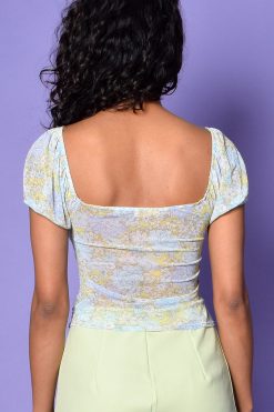 Echo Club House Kissing You Floral Rouched Top