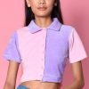 Echo Club House Pink & Lilac Velour Split Mini Shirt By Daisy Street Clothes