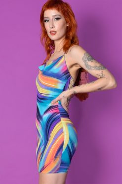 Echo Club House De-Lovely & Delicious Groove Print Halter Dress