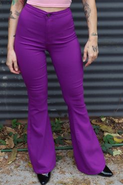 Echo Club House Clothes Ziggy Extra Wide Flare Pants - Plum