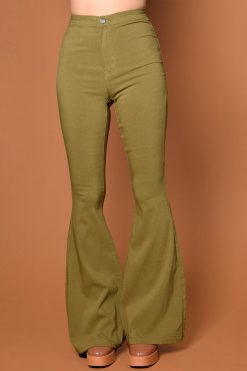 Echo Club House Ziggy Extra Wide Flare Pants - Moss Clothes