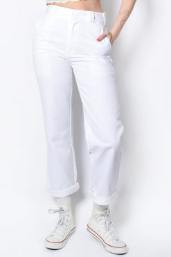 Echo Club House White Rolled Hem Work Pant By Dickies Girl