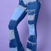 Echo Club House Be My Lover Patchwork Flare Denim Clothes