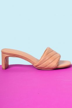 Echo Club House Shoes Y2K Love Jennifer Quilted Slim Block Heeled Mule