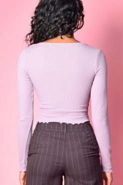 Echo Club House Perfect Strangers Square Neck Ribbed Top