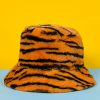 Echo Club House Get Wyld Tiger Print Fuzzy Bucket Hat Accessories