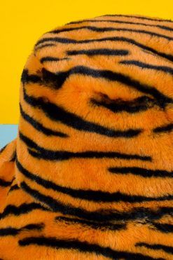 Echo Club House Get Wyld Tiger Print Fuzzy Bucket Hat Accessories