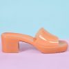 Echo Club House Yes Please Jelly Strap Clear Mule Heel - Camel Shoes