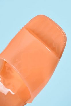 Echo Club House Yes Please Jelly Strap Clear Mule Heel - Camel Shoes