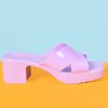 Echo Club House Double Crossed Jelly Strap Mule Heel - Iris Shoes