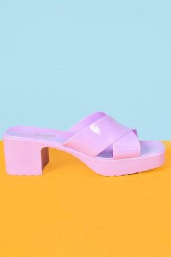 Echo Club House Double Crossed Jelly Strap Mule Heel - Iris Shoes