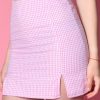 Echo Club House Clothes Gingham Mini Skirt By Daisy Street - Flamingo