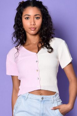 Echo Club House Clothes Not So Evil Twin Knit S/S Cardigan By Daisy Street