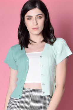 Echo Club House Clothes Not So Evil Twin Knit S/S Cardigan By Daisy Street