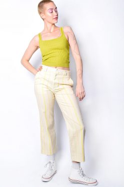 Echo Club House Clothes Birch Striped Cropped Work Pant By Dickies Girl