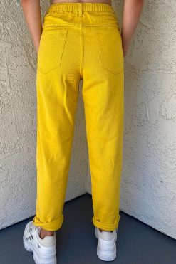 Echo Club House Clothes Dating Around Pleated Pegged Pants - Yellow