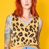 Echo Club House Get It Leopard Knit Vest By Daisy Street Clothes