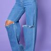 Echo Club House Clothes All That She Wants Rip Knee Wide Leg Denim