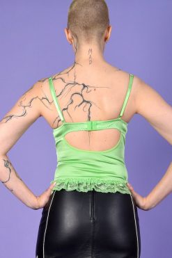 Echo Club House Deadstock Playgirl Rhinestone Lace Corset - Lime 13 Echo Club House Deadstock Playgirl Rhinestone Lace Corset - Lime