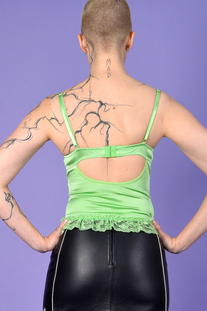 Echo Club House Deadstock Playgirl Rhinestone Lace Corset - Lime 8 Echo Club House Deadstock Playgirl Rhinestone Lace Corset - Lime