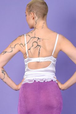 Echo Club House Deadstock Playgirl Rhinestone Lace Corset - White