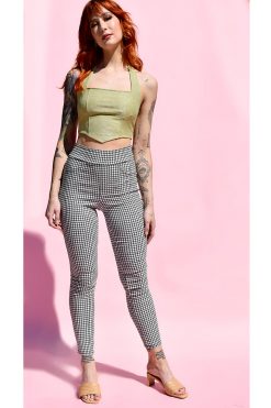 Echo Club House Clothes Pressure Drop Plaid Cropped Pants