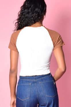 Echo Club House Pull It Together Paneled Ribbed Top Clothes