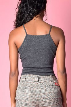 Echo Club House Capone High Neck Heathered Cropped Cami