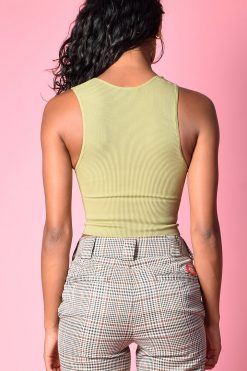 Echo Club House Syntax Deep V Ribbed Seamless Tank