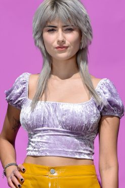 Echo Club House Reboot Crushed Velvet Bustier Top - Lilac Clothes