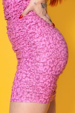 Echo Club House She's Wild Leopard Rouched Dress