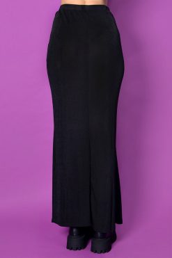 Echo Club House Clothes Walk The Halls Slinky Maxi Skirt - Black